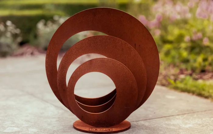 Triple Circle – Sculptuur in cortenstaal