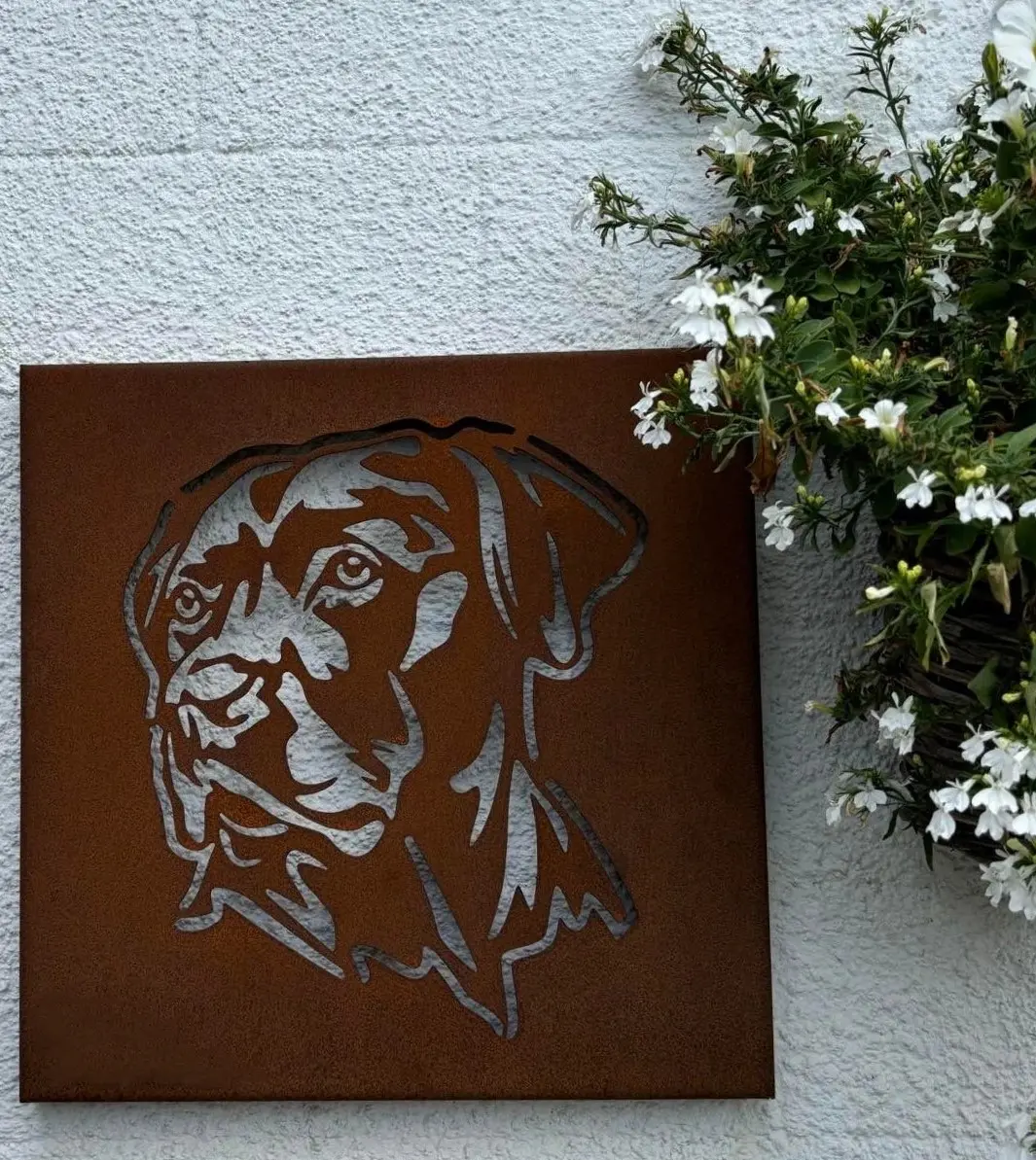 Hondenhoofd – Wandkunst in cortenstaal