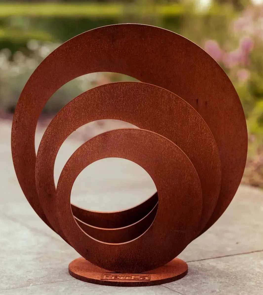 Triple Circle – Sculptuur in cortenstaal Triple Circle – Sculptuur in cortenstaal